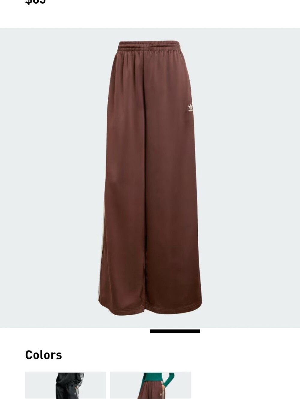 NWT ADIDAS SATIN WIDE LEG PANTS - Picture 4 of 5